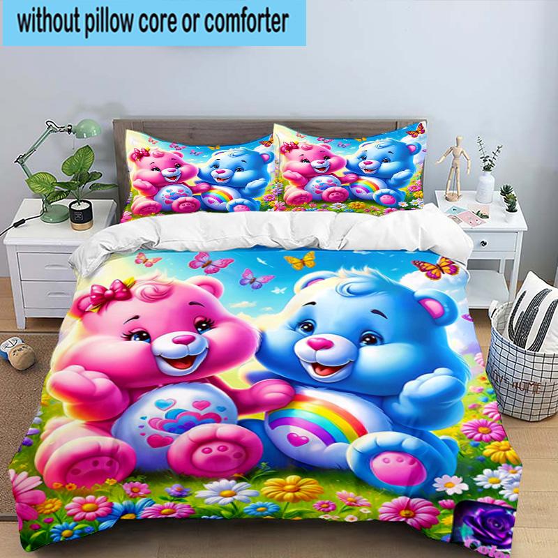 3PCS Rainbow Bears 3pcs Bedding,Including 3PCS Duvet Cover And 2pcs Pillowcases Perfect for Christmas,Ideal for Bedroom, Dormitory