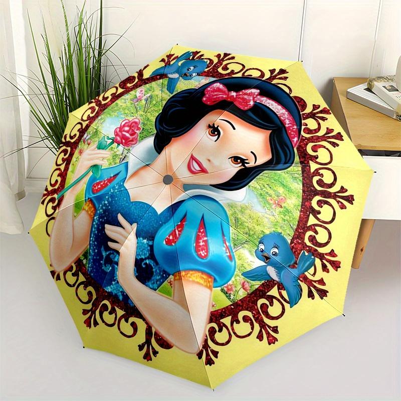 

Princess Snow White,Fairy Tale Automatic Opening and Closing Umbrella - 8-rib Reinforced Folding Design, Lightweight and Portable, Suitable