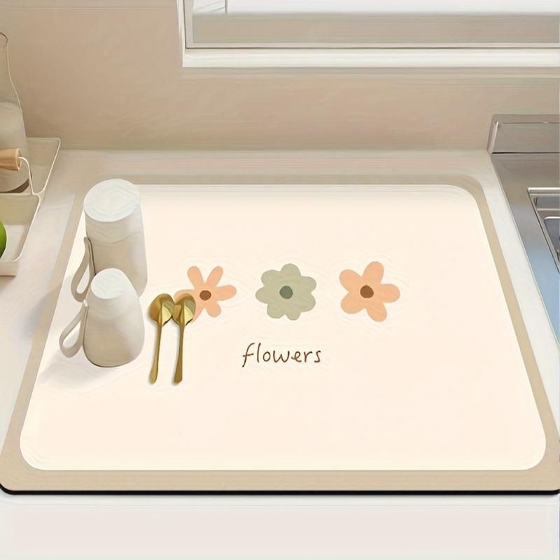 

50*80см Коврик для кухонной столешницы - Нескользящий Впитывающий воду Быстросохнущий Коврик для сушки посуды, Термостойкий Дренажный коврик, Коврик для хранения посуды 30*40cm абрикосовый