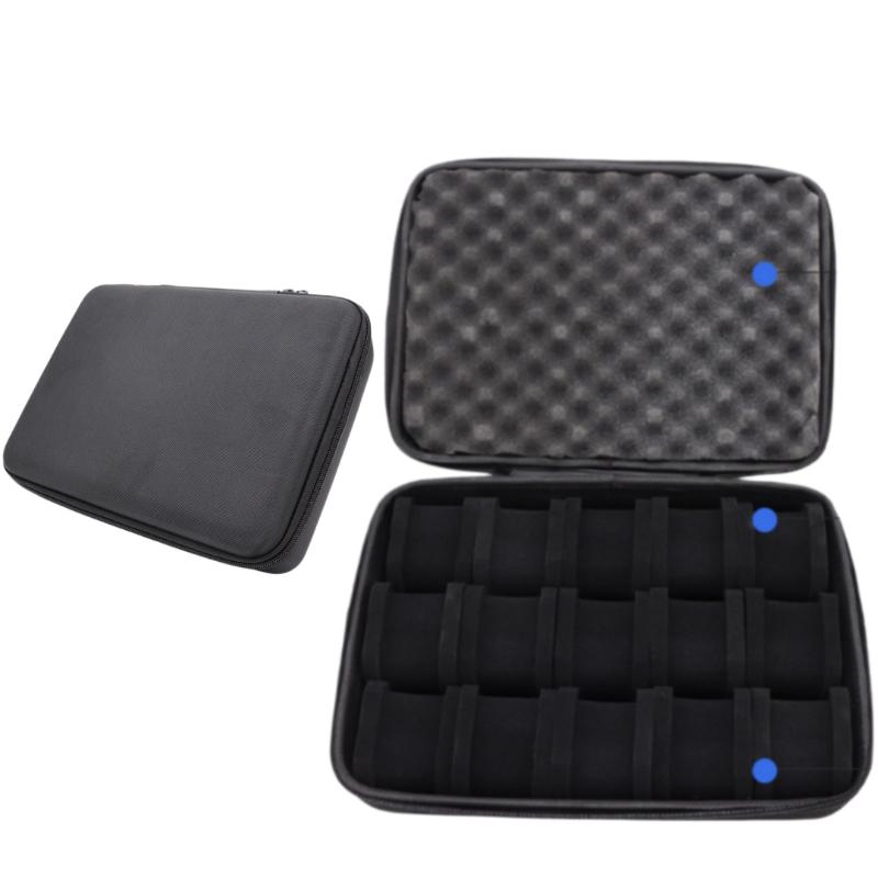 1Pcs Watch Carry Box Hard-Shell 15 Slots Watch Storage Organizer Case Fit For Large And Small Watches With Soft Foam Pillow