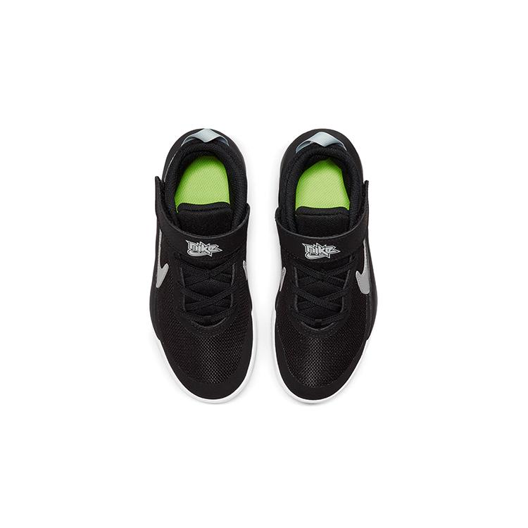 Nike Team Hustle D 10 Slip Resistant Cushioning Abrasion Resistant Low top Children's Basketball Shoes Black White CW6736-004
