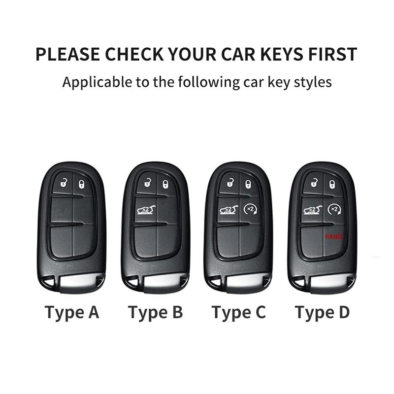 For Jeep Chrysler 300 200 Cherokee Wrangler Compass Renegade Fiat 500X Car Key Cover Case Protect Skin Holder Shell Car Keychain