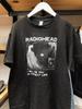 T-shirt de Tournée Radiohead Vintage Noir Coton T-shirt Musical