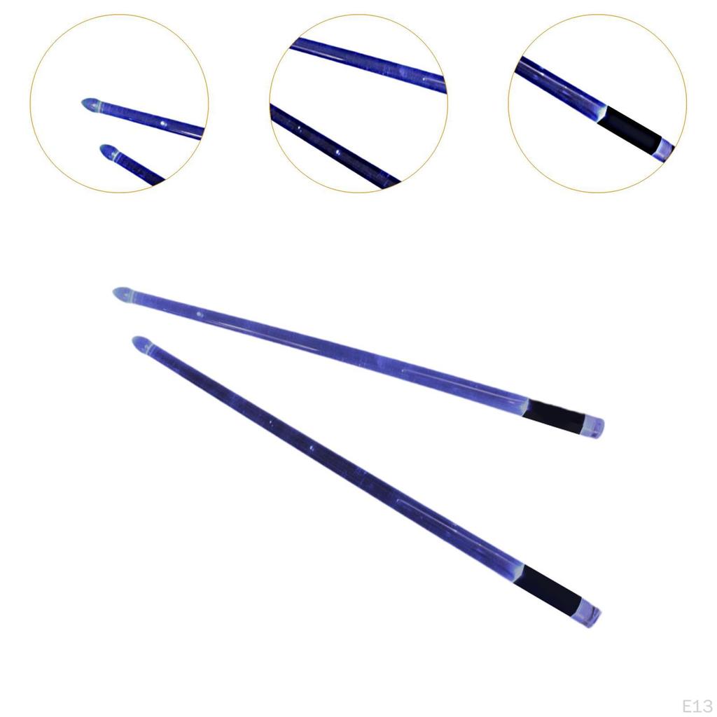 2 Pieces Lights Up Drum Sticks Glow Tip Drumsticks Lightweight Cool Percussion