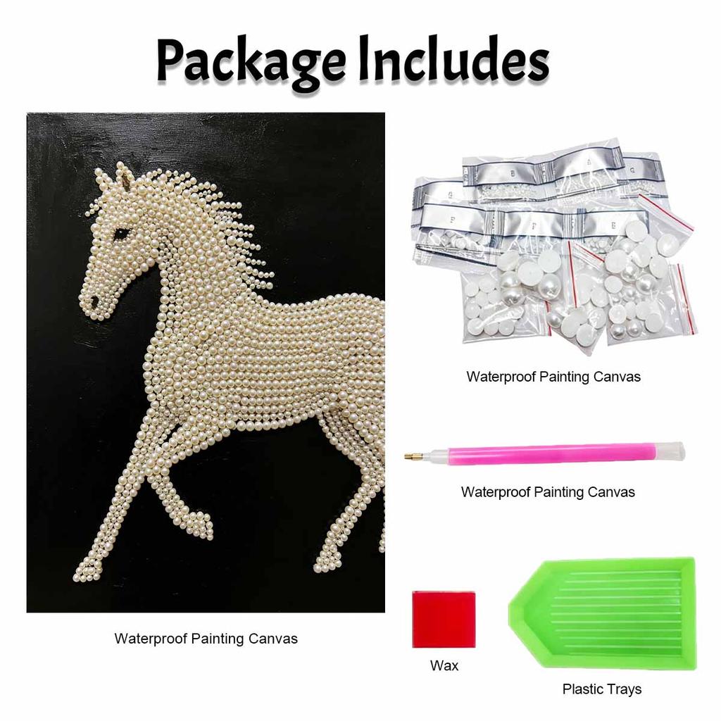 5D DIY Pearl Diamond Painting Kit Horse Full Drill Embroidery Mosaic Art Home Wall Decor Gift