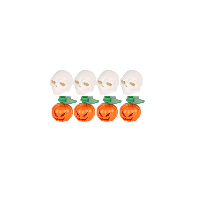Halloween City Building Blocks Accessories Set Character Scene Tombstone Cemetery Model Toy Plant Mouse Bat Mini Brick Gift K043