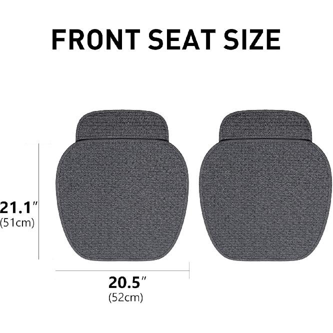EifBrisa 2Pcs Car Seat Covers Cushion Pad, Bottom Front Seat Covers For Cars, Super Breathable, Storage Bags, Warm In Winter And Cool In Summer,