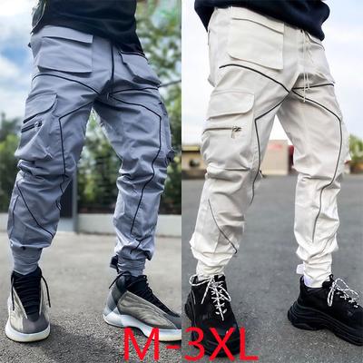 Frühling Herren Freizeithose locker große Größe Arbeitshose Herren Flut Karte Kordelzug Beinöffnung Klettverschluss Sporthose Mann