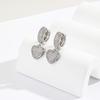Luxury Green Cubic Zircon Heart Drop Hoop Earrings for Women Gold Plated Ear Cuffs 2026 Wedding Aesthetic Jewelry Gift Aretes