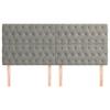Headboard - Maison Exclusive - Light Grey Velvet - 180x7x118/128 Cm - Wooden Feet