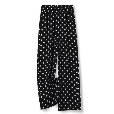 Damen Schlafhose Dot Nachtwäsche Weite Beinhose Hohe Taille Lässige Lose Hose Oberbekleidung