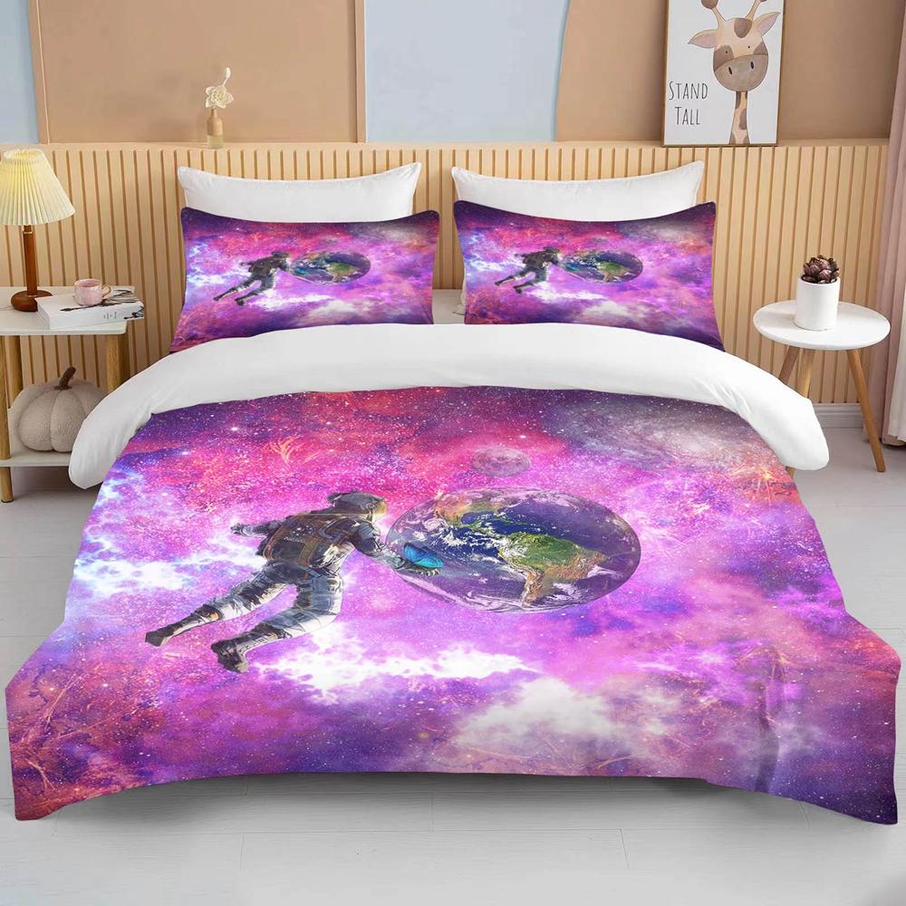 10 Sizes Space Astronaut Bedding Set Queen King Single Cartoons Duvet Covers with Pillowcase Bed Cover Sets for Boys Girls