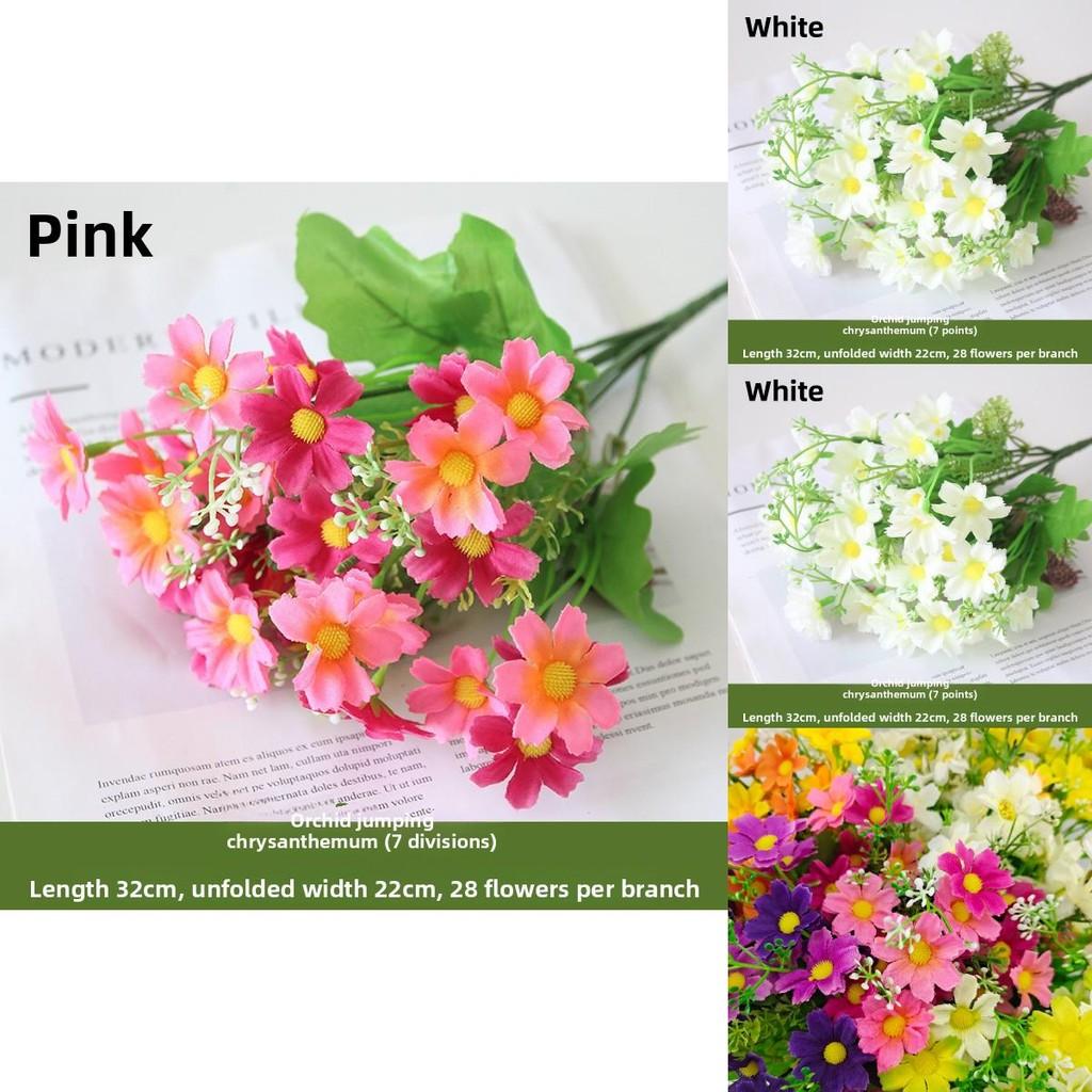 Preserved Flower Arrangement With Plastic Chrysanthemum For Home Garden And Event Decor