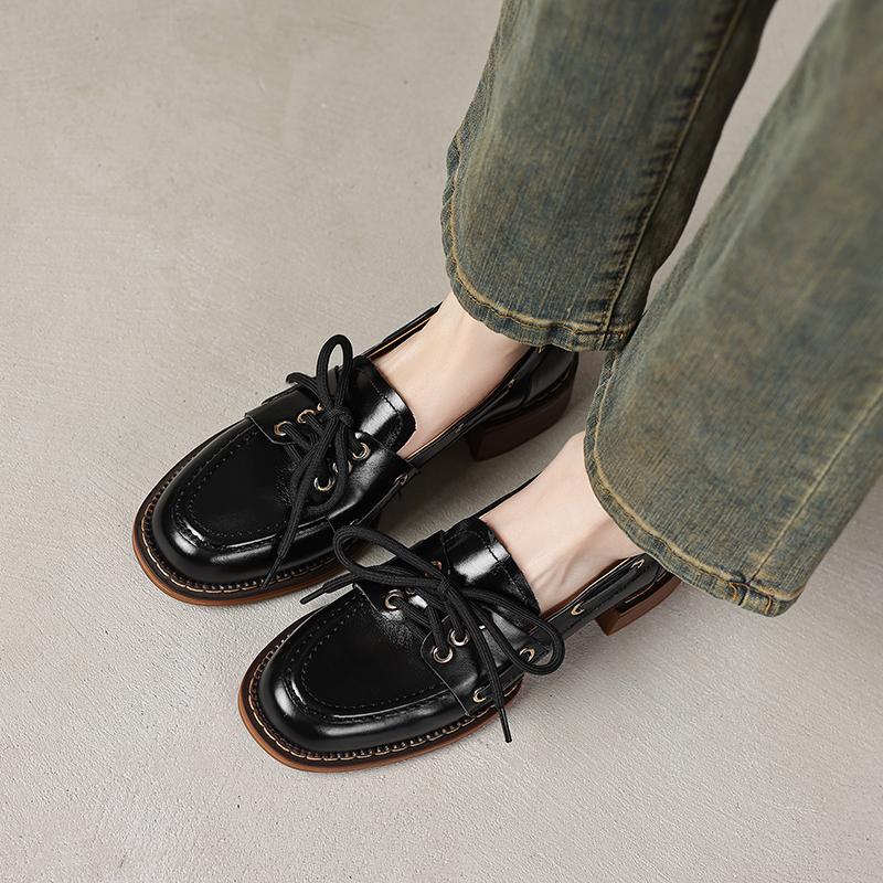 Fashion 2025 New Spring Women Pumps Shoes for Women French Round Toe Low Heel Loafers Chunky Heels Ladies Shoes Gladiator Oxford Shoes