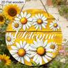 Daisy Welcome Wooden Sign, Charming Round Front Door Decor, Summer Floral Wall Hanging - Ideal Gift for Home & Garden Lovers