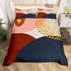 Floral Abstract Geometric King Duvet Cover Boho Exotic Bedding Set Colorful Retro Flower Comforter Cover Polyester Quilt Cover