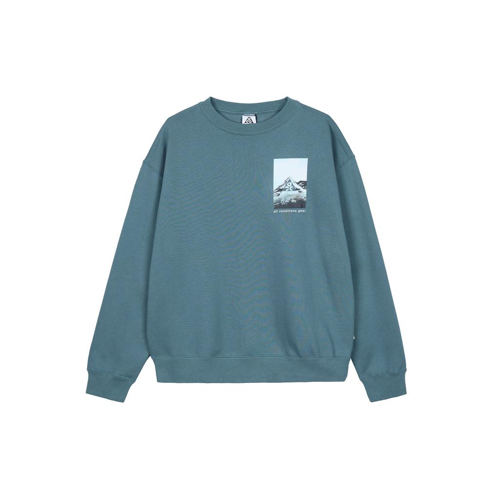 Nike ACG Fleece-Printed Sports Long Sleeve Sweatshirt Unisex Tops Green DJ1591-384