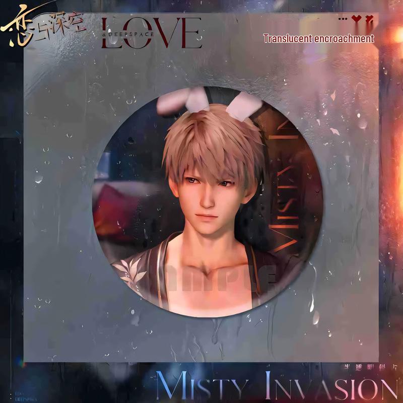 Double-Sided Flashing Badge: Love & Deepspace Acrylic Standee with Qin Che, Shen Xinghui, Li Shen & Qi Yu Charms