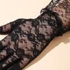 Elegant Black Lace Bridal Gloves - Short Vintage French Princess Style