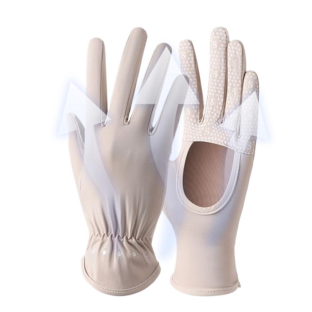 

UV Gloves Full Finger Sun Protection Driving Gloves Ice Silk Touchscreen Hand Cover Full Finger Cooling Cycling Accessories For синій