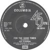 7inch Record DES OCONNOR  For The Good Times DB8844 Columbia 1971 UK Pop Used