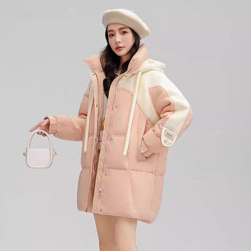 Fashion Winter Hooded Cotton Coat Women Korean Style Loose Thick Warm Long Jacket