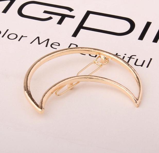 Big Card Exaggerated Girl Triangle Moon Hairpin Clip Hair Accessories Jewelry Hair Clips Geometric Shape Side Clip Headwear