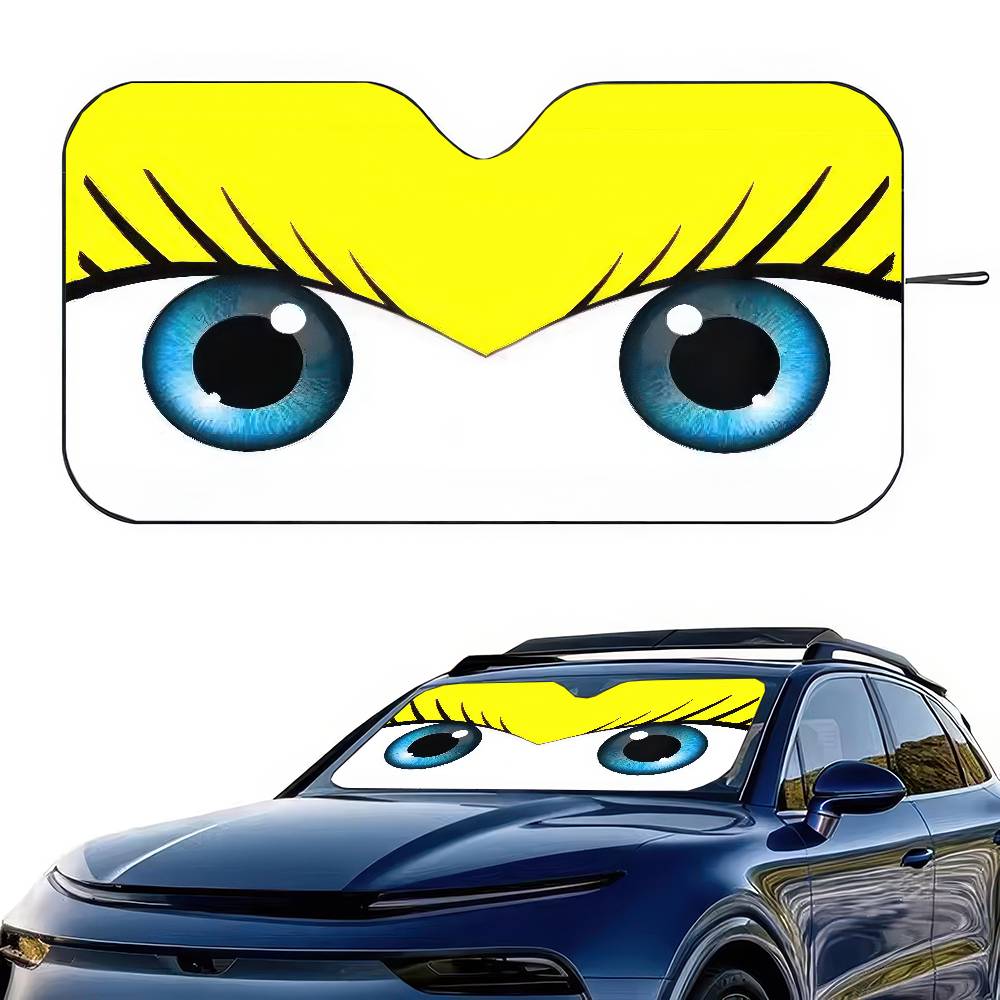 Cute Girl Car Eyes Windshield Sunshade Car Window Windscreen Cover Sun Shade Auto Sun Visor Car-covers Car Solar Protection