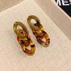 European and American Metal Style Geometric Round Earrings Necklace Light Luxury Niche Collarbone Chain Temperament Jewelry Set