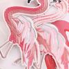 1 Pair Pink Embroidery Patches Applique Flamingo Embroidery Repair Decoration