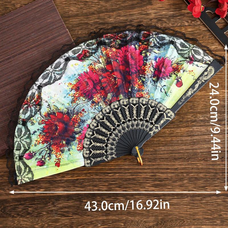 1Pc Plastic Folding Flower Crafts Floral Hand Dancing Spanish Style Wedding Party Decoration Lace Fan