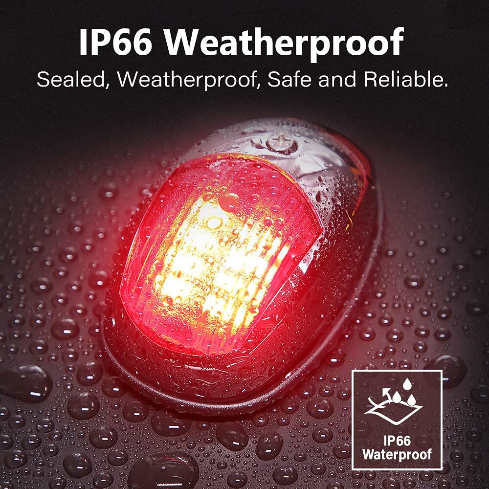 Yacht Navigation Light Waterproof LED Marine Sounding Light Navigation Light Red and Green Marine Light 12V 24V 2 PCS