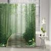 1pc Natural Pastoral Scenery Green Bamboo Forest Bamboo Leaf Path Shower Curtain Partition Curtain, Decorative Printed