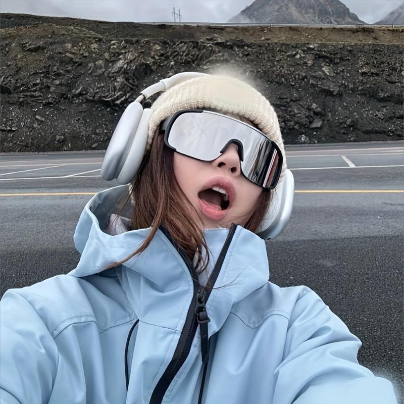 1 Piece Womens Oversized Glasses Lightweight Easy Carry Perfect for Skiing Photography Fashionable Sun Protection