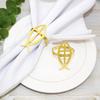 4PCS Iron Cross Napkin Rings Vintage Table Napkin Holder Dining Table Napkin Buckle  Banquet Dinner