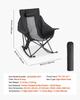 Heated Camping Chair, 3 Heating Settings, Large-Sized Padded Folding Rocker, Heavy Duty Outdoor Lawn Chairs with Pocket & Cupholder, Support 225lbs,