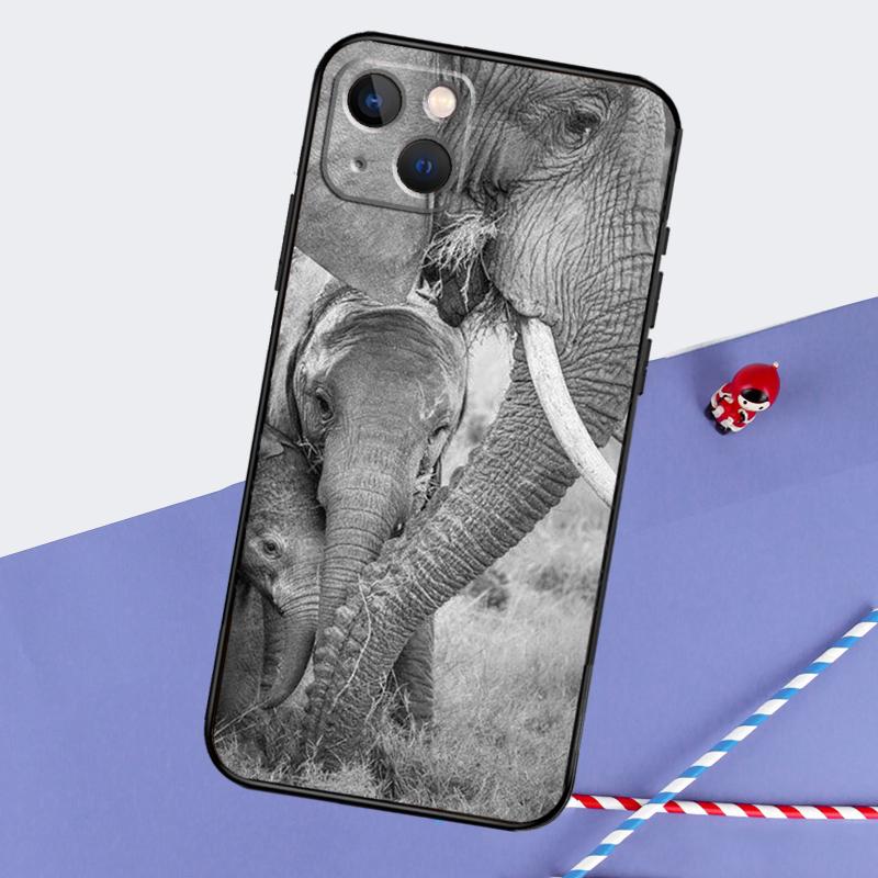 Elephant Animal Phone Case For iPhone 16 15 Pro Max 12 13 Mini 11 14 Pro Max XR 16 15 Plus 16e Cover Coque