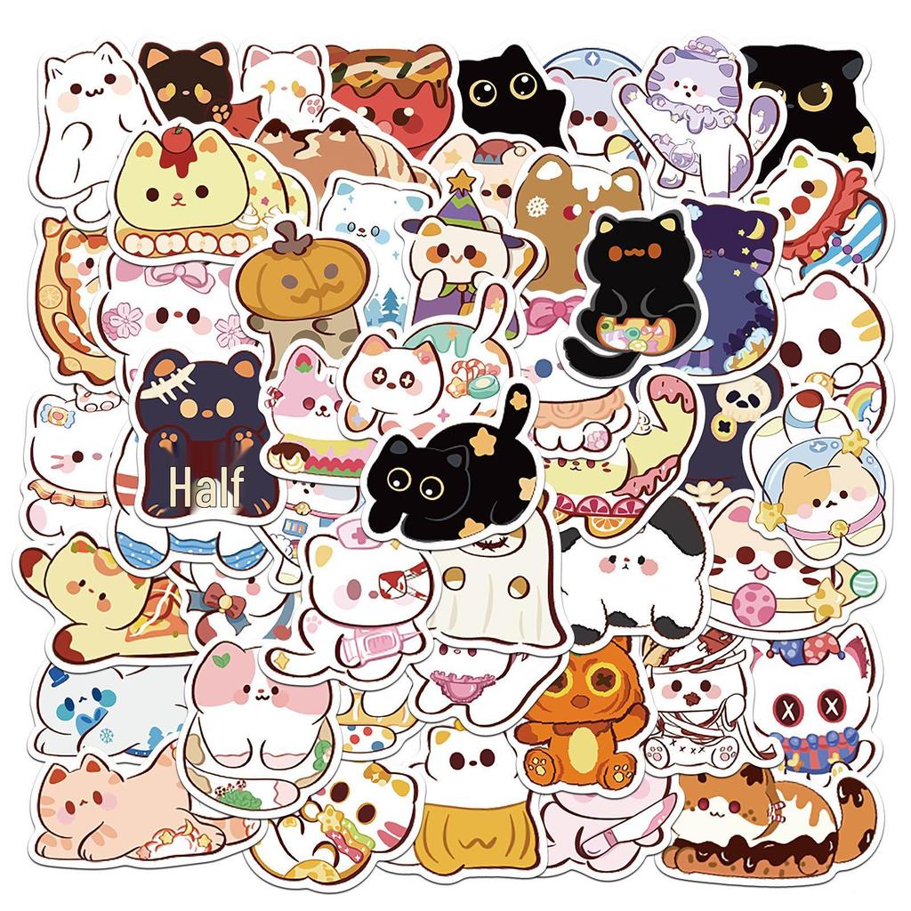 Adorable Kitten & Puppy Stickers: Creative, Waterproof Decals for Notebooks, Bottles, Phones, Skateboards, and Journals.