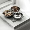 European style stainless steel tea plate Creative fruit plate Household tea table Snack candy Dim sum Dried fruit bowl Snack pla