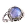 Natural Labradorite Gemstone 925 Solid Sterling Silver Jewelry Ring S.8.5 H4U60