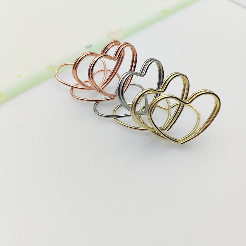 Heart-Shaped Double-Layer Metal Holder for Sticky Notes, Photos, Table Numbers, and Business Cards