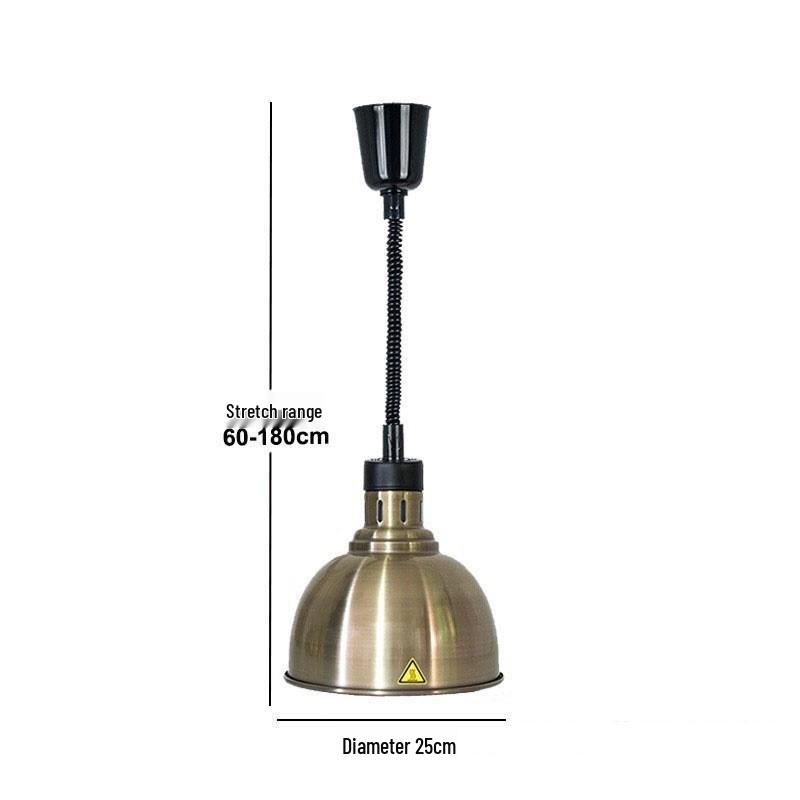 Adjustable Height Retractable Single Head Heat Lamp for Food Warming
