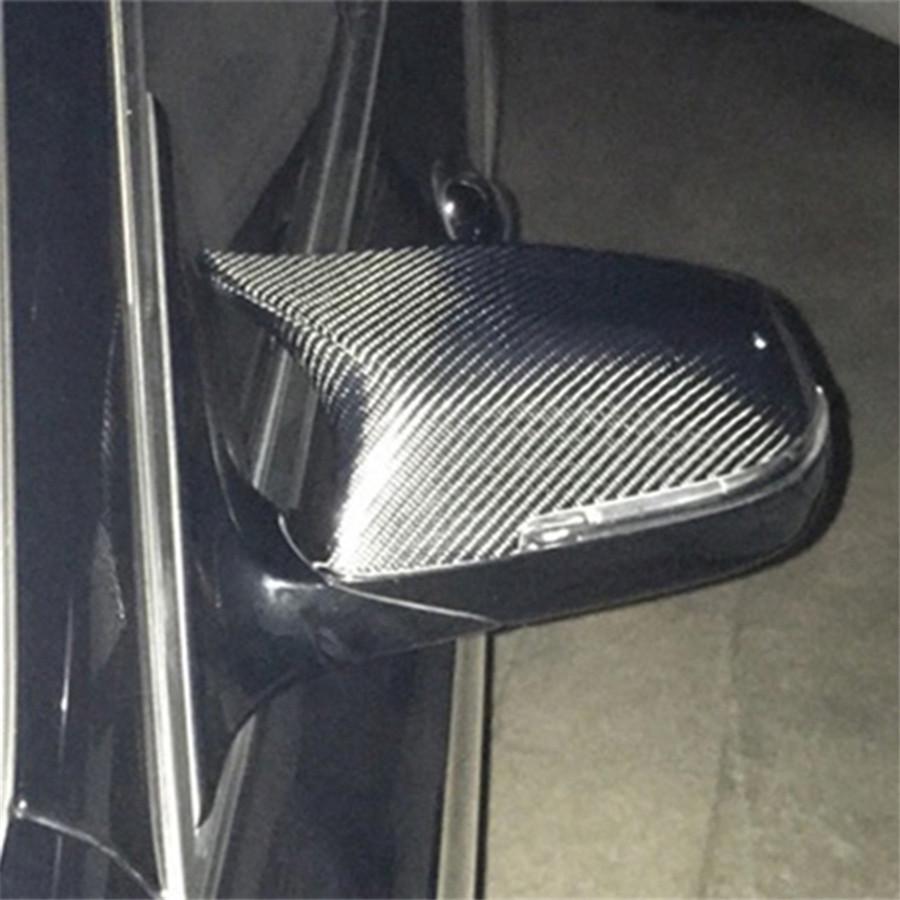 Carbon Fiber Look Door Side Wing Mirror Cover Cap For BMW 5 Series F10/F11/F18 Pre-LCI 2011-2013