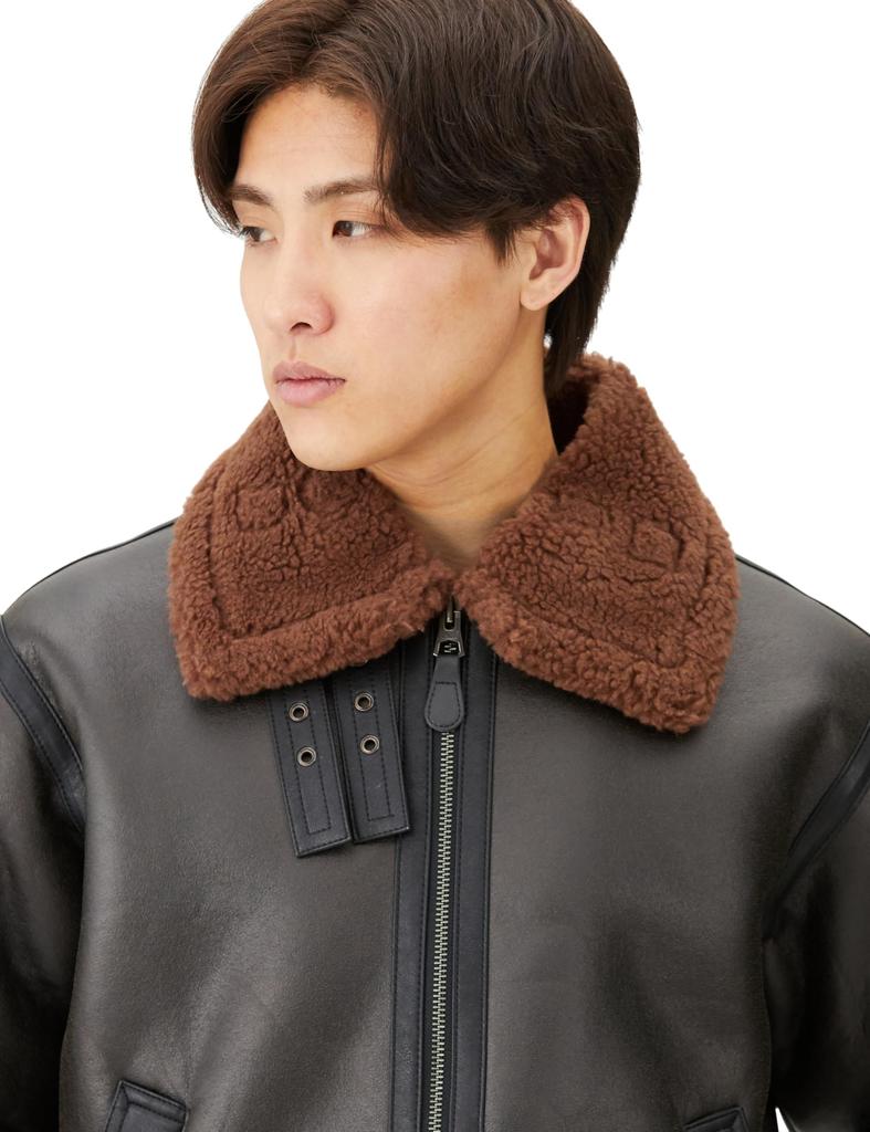 Alpha Industries Faux Shearling Men's B-3 Outerwear, TA1548, Black/Brown