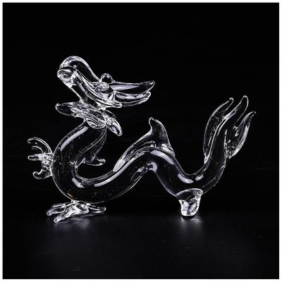 YISHUI Zodiac Transparent Glass Figurine Home Glasswork Glass Figurine Glass Miniature Animal Figurine (Dragon)