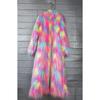 Giacca in finta lana jacquard colorata con pelliccia soffice da spiaggia, cappotto invernale da donna con colletto a revers esteso in finta pelliccia