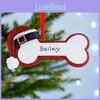 Stylish Hand-painted Resin Christmas Dog Bone Ornaments In Various Designs For Holiday Decor