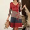 Women's  Casual Loose Comfortable Print V-Neck 3/4 Sleeve Dress
