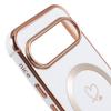 For Google Pixel 9/Pixel 9 Pro Case Compatible with MagSafe Electroplated TPU Phone Cover Hollow Love Hearts
