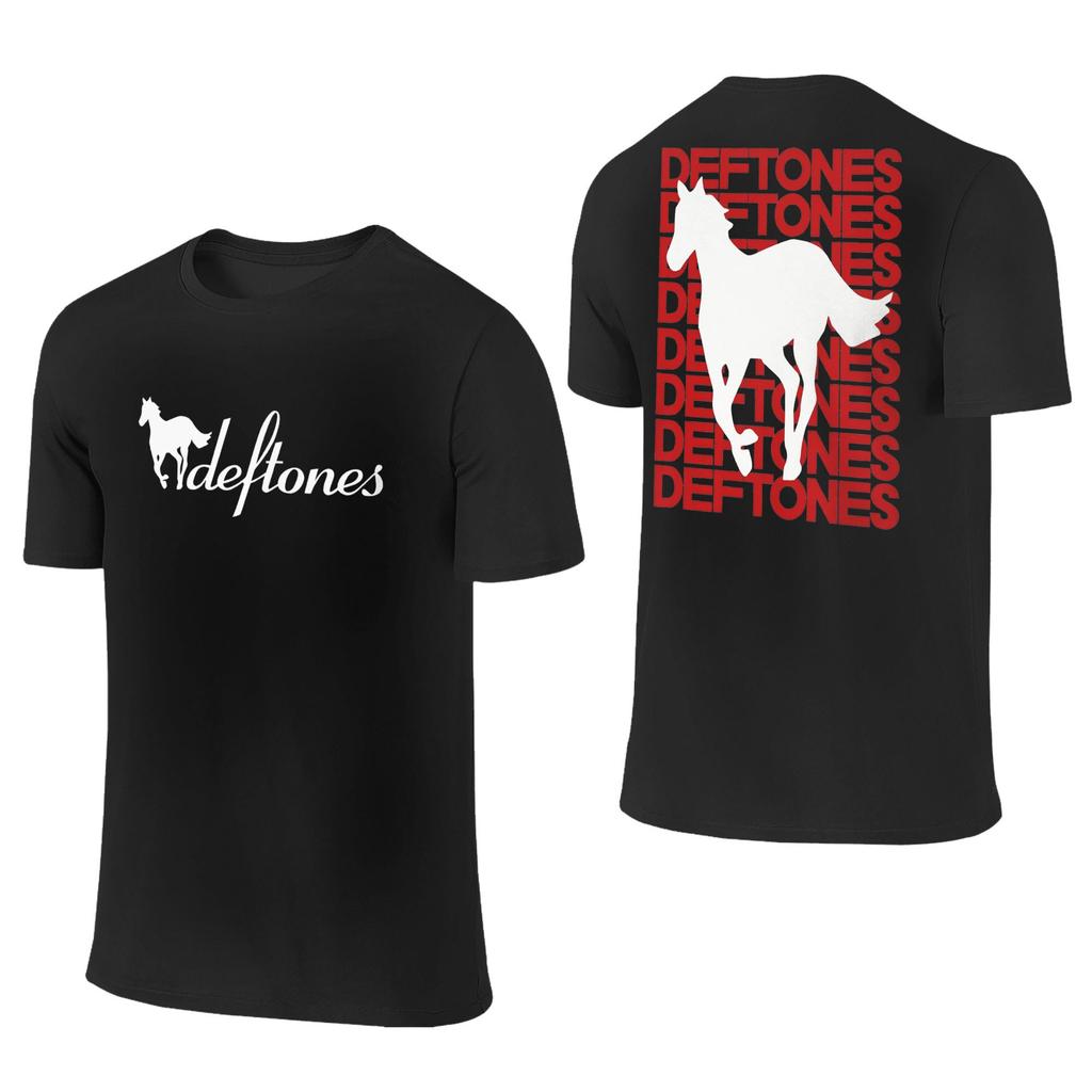 Ohms White Pony Deftones Rock Band T-Shirt Men Awesome Cotton T Shirts Summer Breathable Harajuku Tee Shirt Logo Oversized Tops